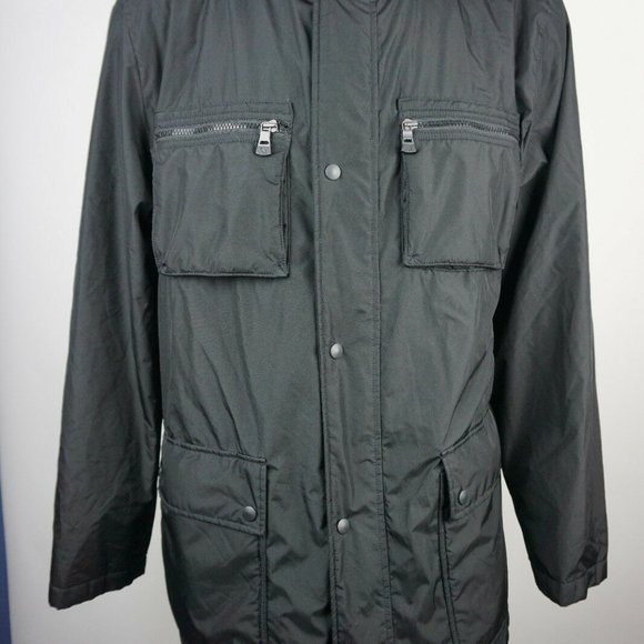 Express Men's Coat Jacket Black Hooded Size XL - Picture 1 of 11